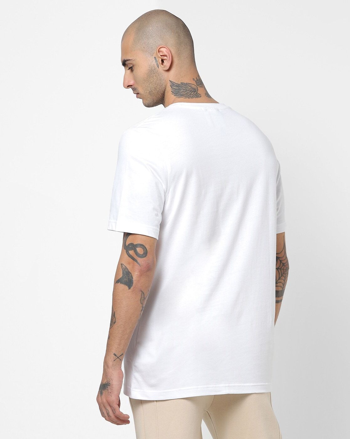 Brand Print Crew-Neck T-shirt-H06637
