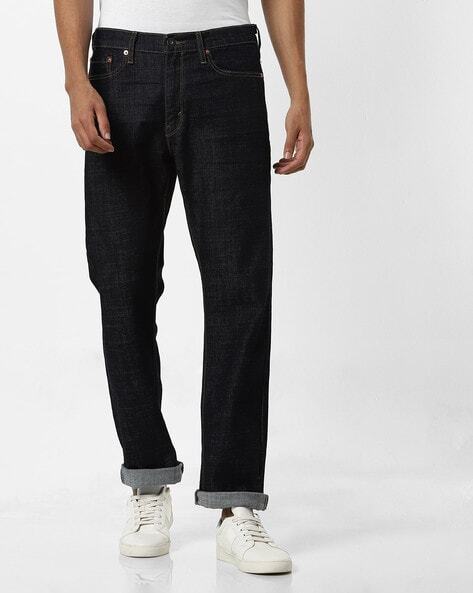 Dyed Mid-Rise Jeans with Whiskers-47752-0050