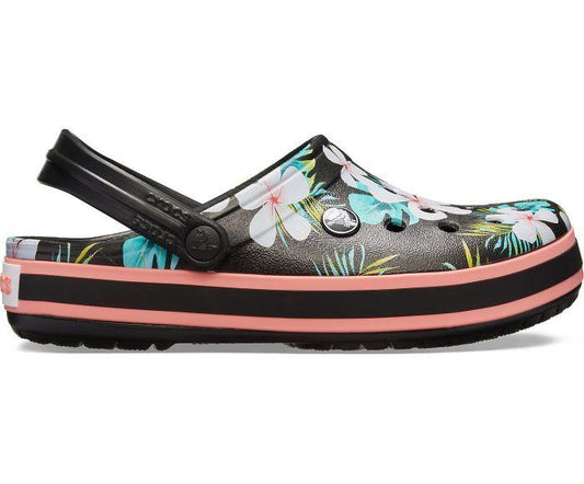 Crocband Seasonal Graphic Black/Floral Unisex Clog-205579-0cv - Discount Store
