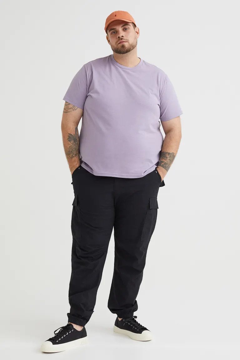 Regular Fit Round-neck T-shirt-Purple-0685816127