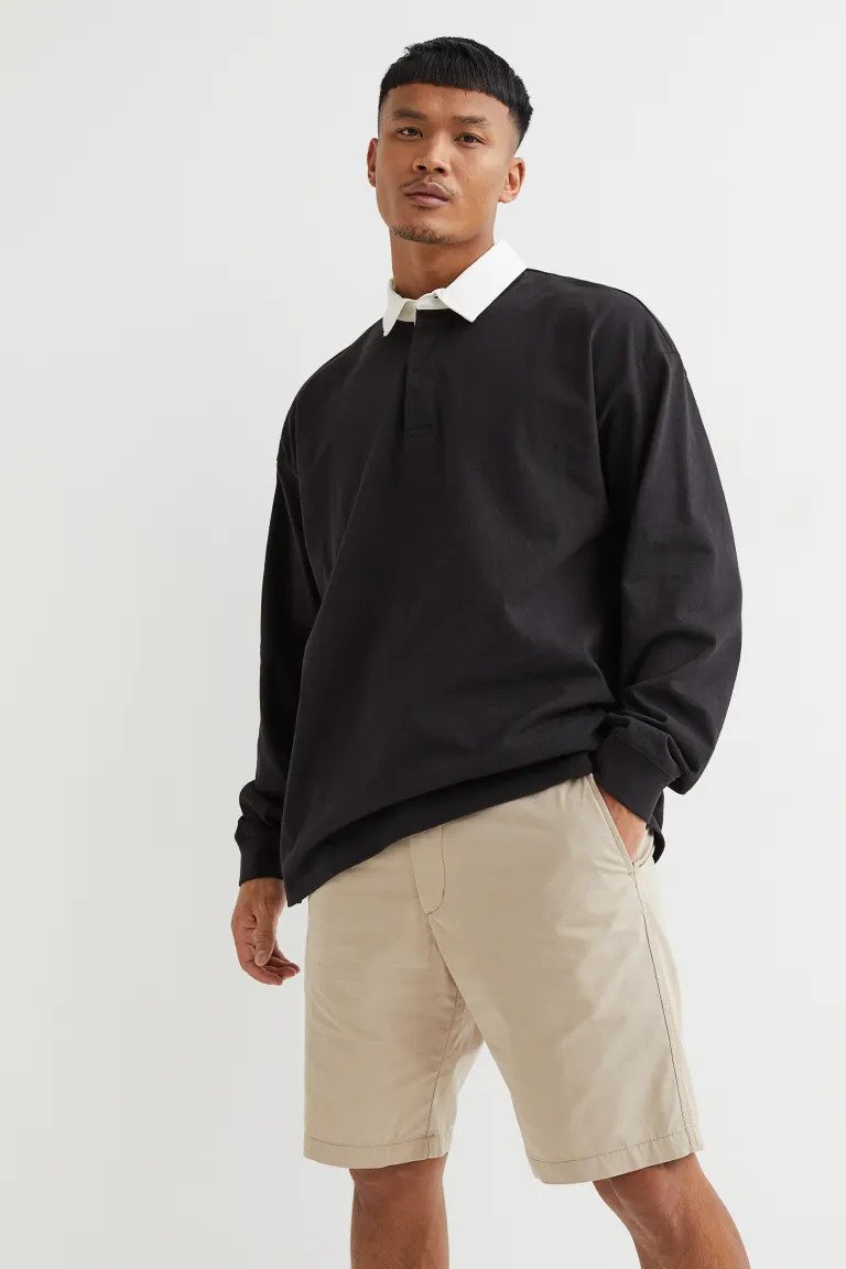 Regular Fit Cotton chino shorts-1039093003