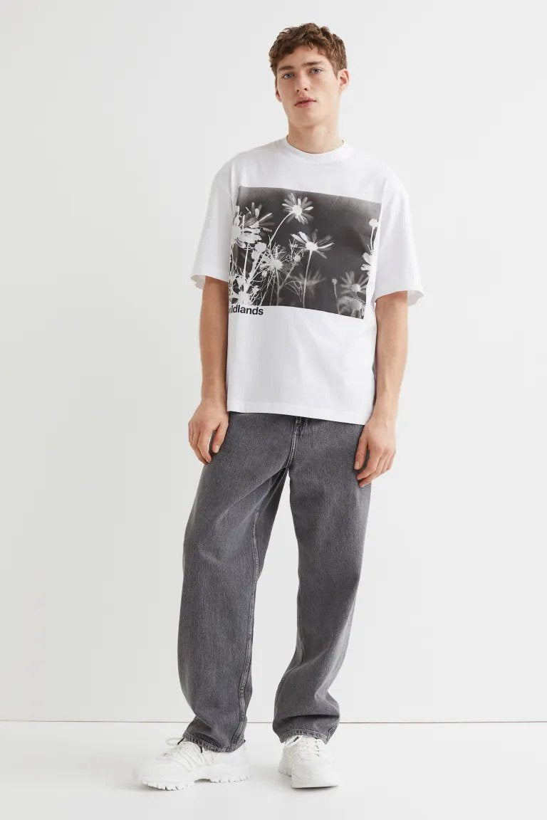Relaxed Fit Cotton T-shirt-White/Wildlands-1032522001