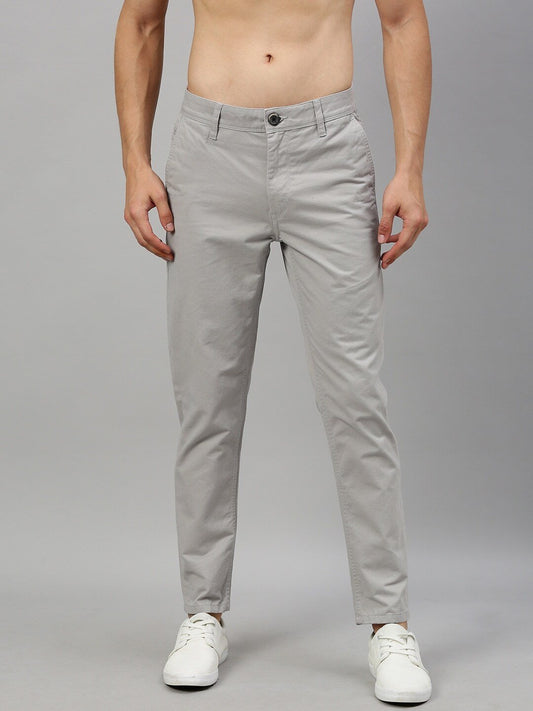 Men Grey Regular Fit Solid Chinos-11354630