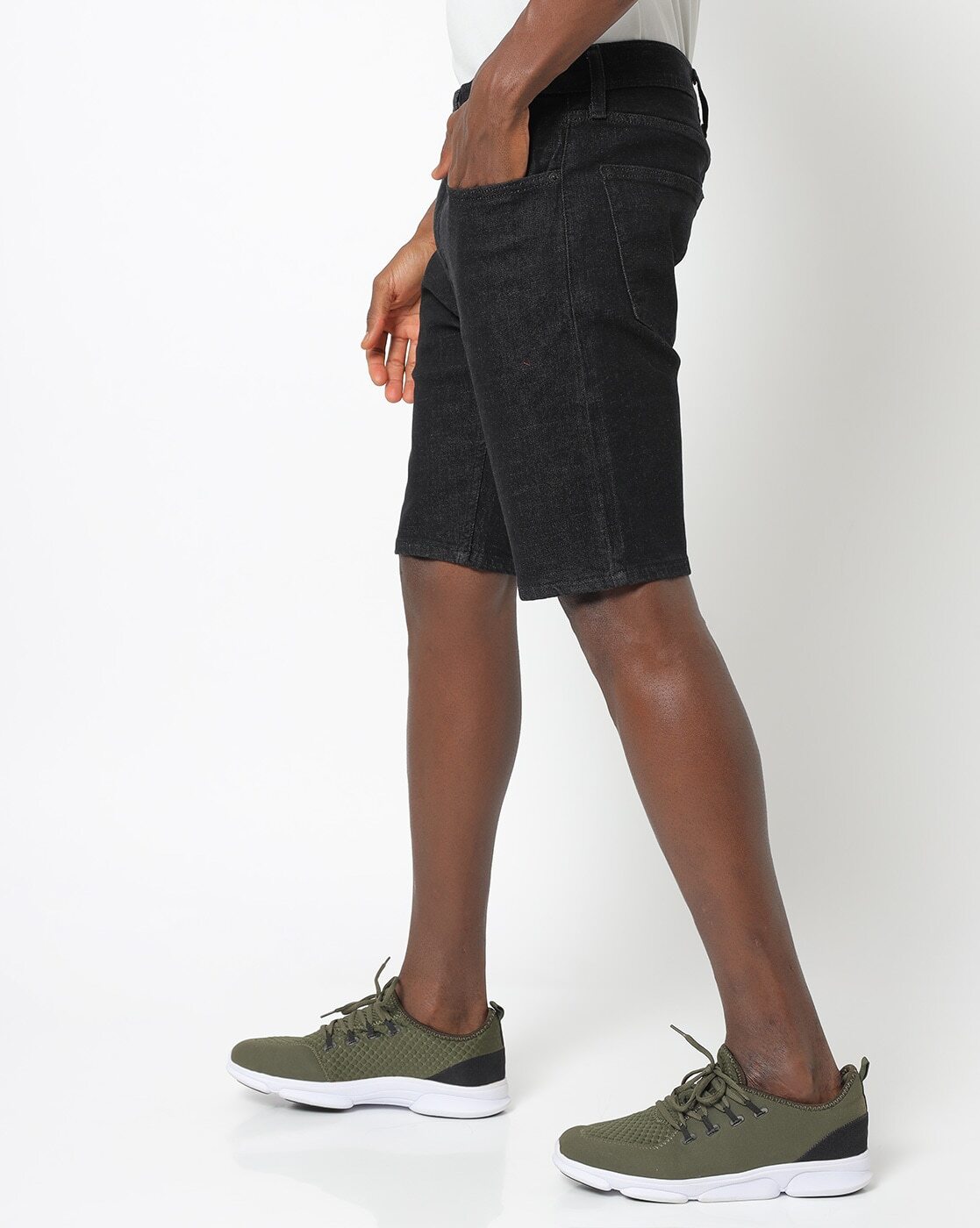Tapered Fit Denim Shorts-36167-0034