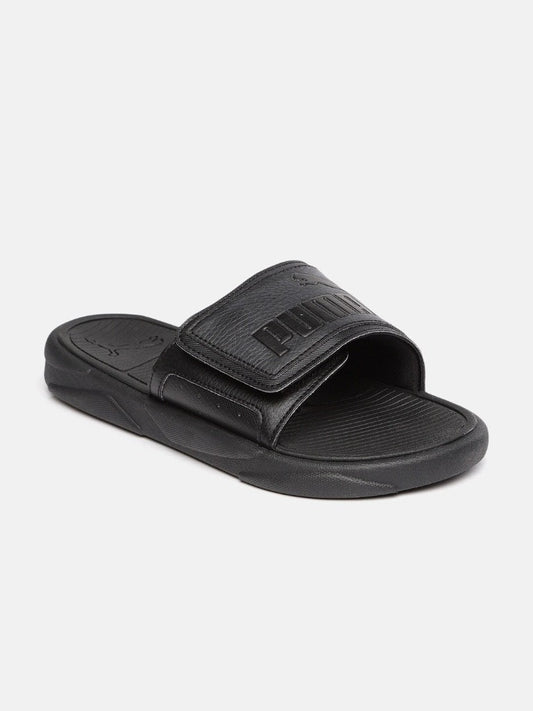 Unisex Black Self-Design Royalcat Comfort Sliders-37228004