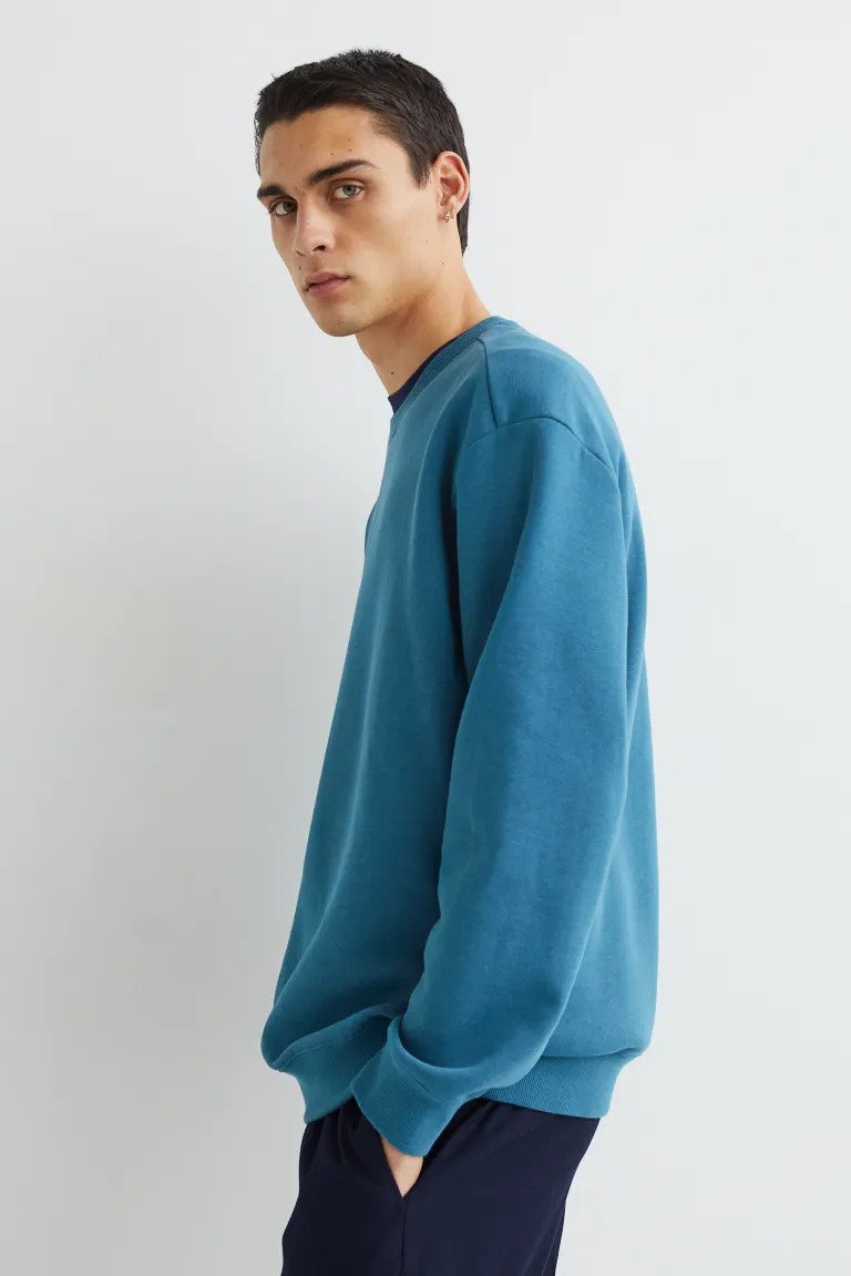 Relaxed Fit Sweatshirt-Dark turquoise-0970818017