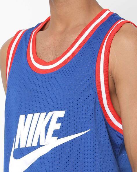 Mesh Tank Crew-Neck T-shirt with Branding-Ct5606-438