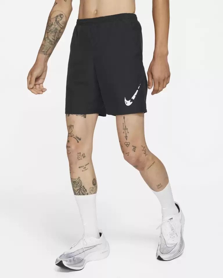 Self Design Men Black Sports Shorts-Dd5300-045