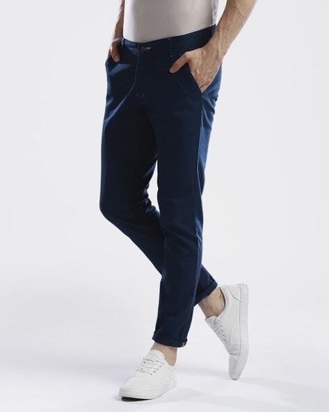 Mid-Rise Slim Fit Trousers-3006