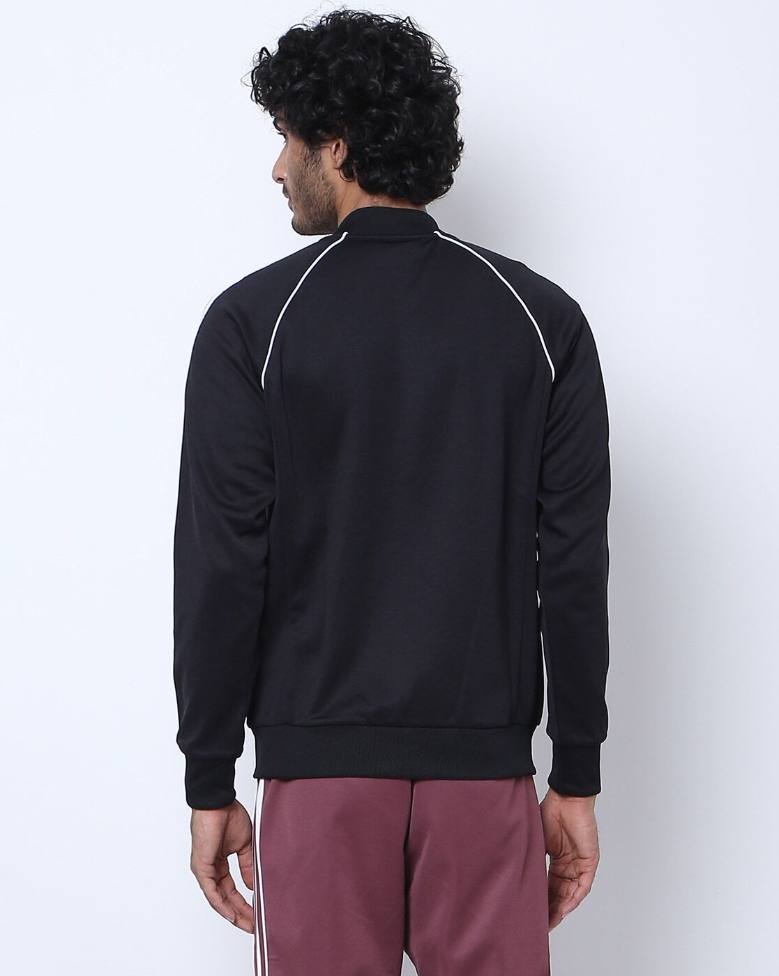 Panelled Zip-Front Jacket with Logo Print-Gf0198