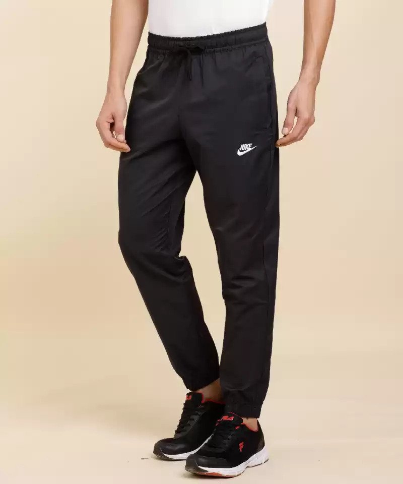 Solid Men Black Track Pants-Dd5311-010