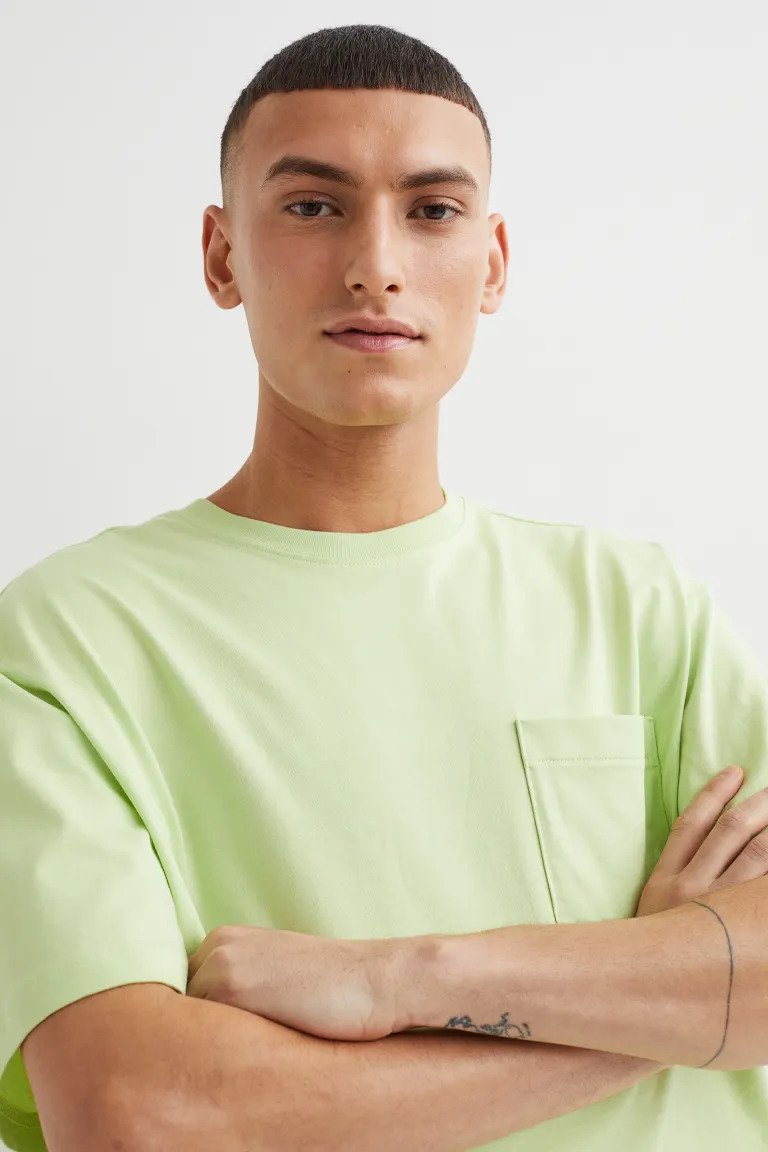 Relaxed Fit pocket-detail T-shirt-1062372007