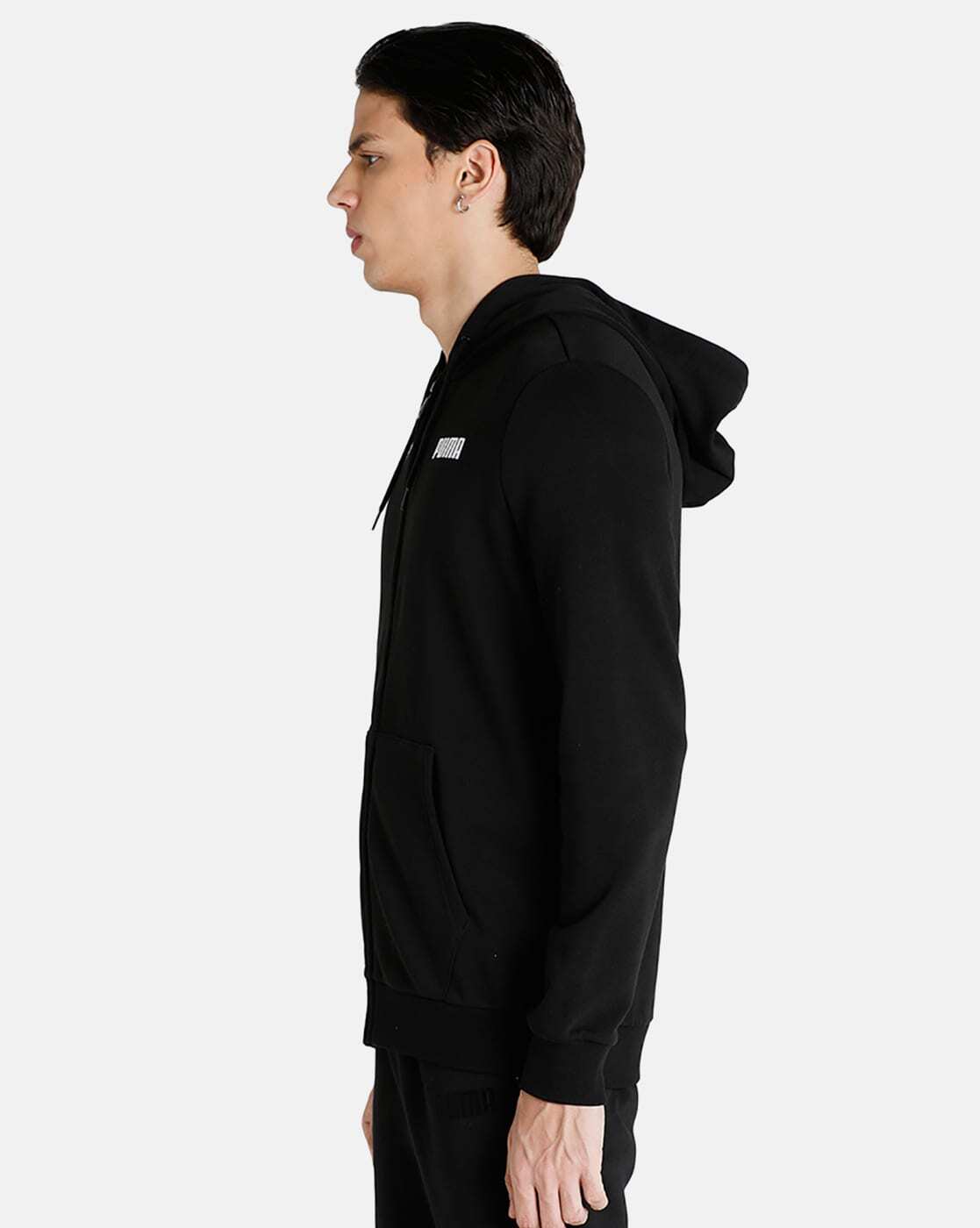 Zip-Front Hoodie with Ribbed Hems-847239 01