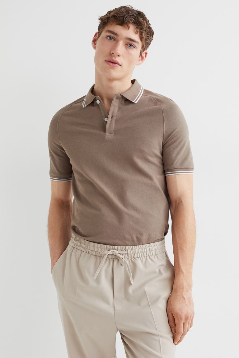 Muscle Fit Piqué polo shirt-1046189005