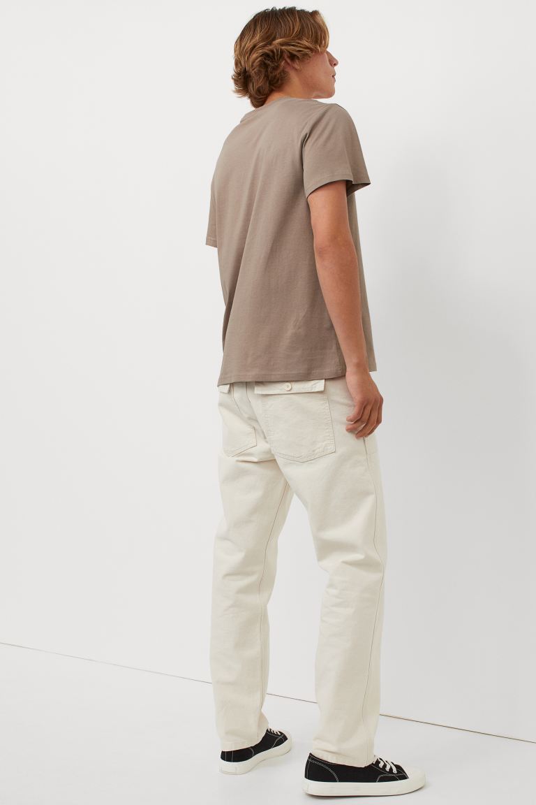 Regular Fit Round-neck T-shirt-Dark beige-0685816099