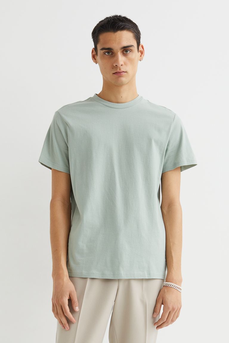 Regular Fit Round-neck T-shirt-Light green-0685816134