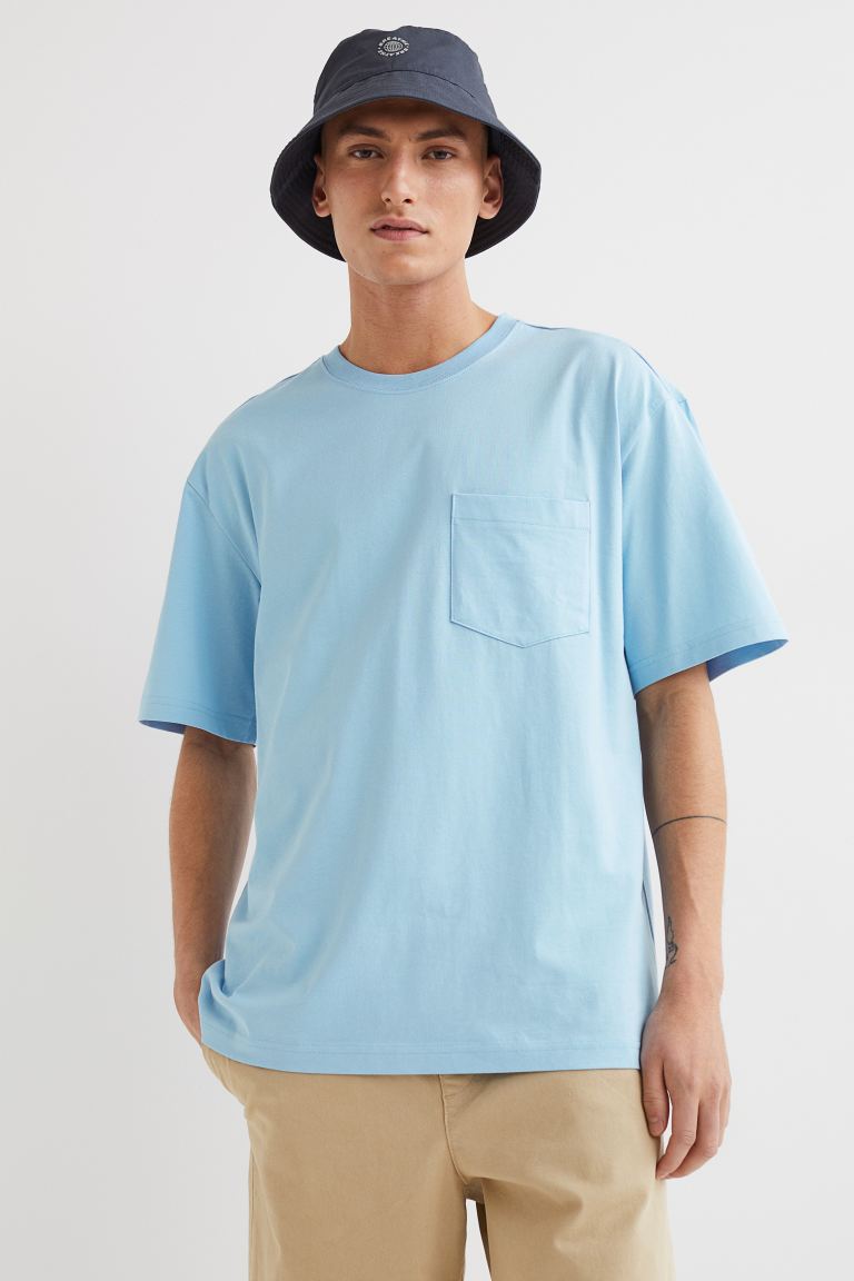 Relaxed Fit pocket-detail T-shirt-1062372008