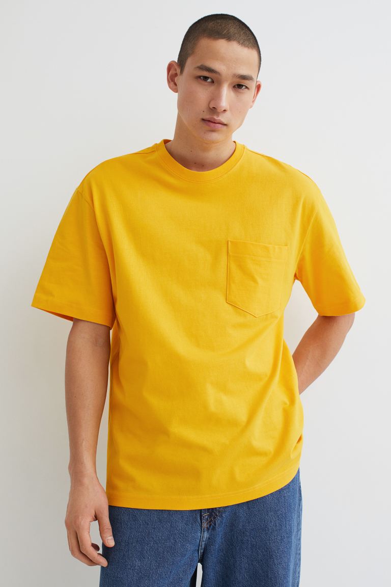 Relaxed Fit pocket-detail T-shirt-1062372006