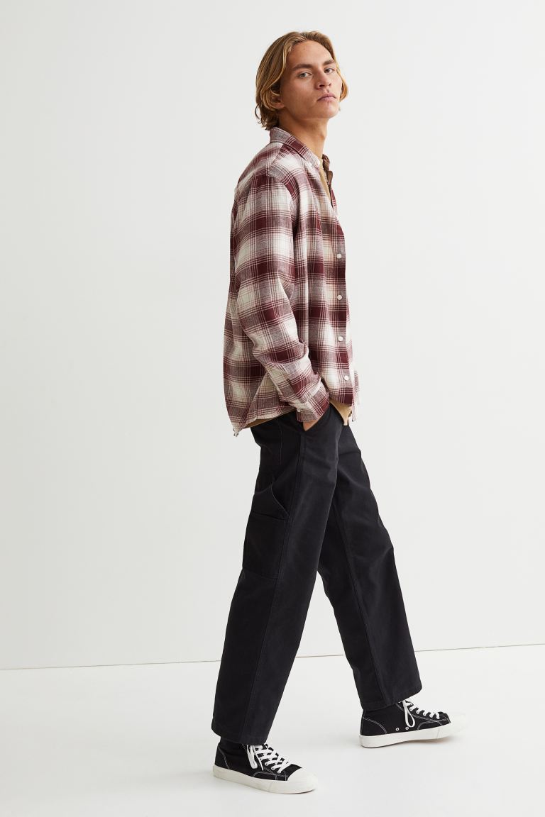 Regular Fit Flannel shirt-Red/White-0996265001