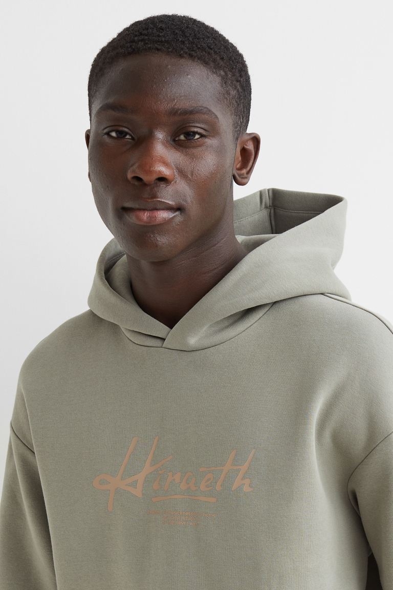 Relaxed Fit Hoodie-Sage green-0990175007