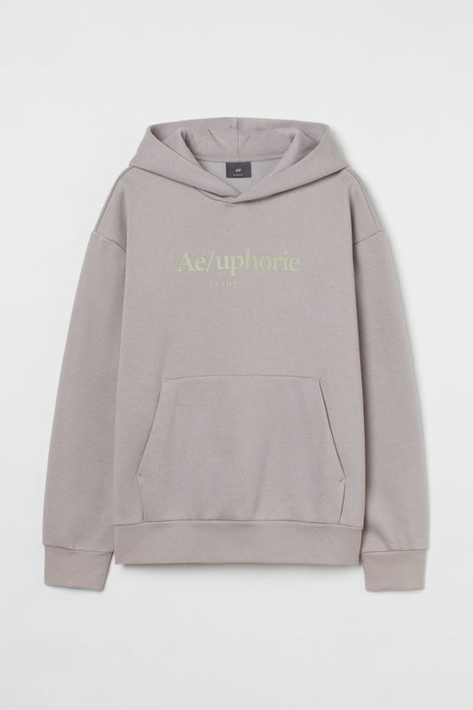 Relaxed Fit Hoodie-Greige/Aeuphorie-0990175006