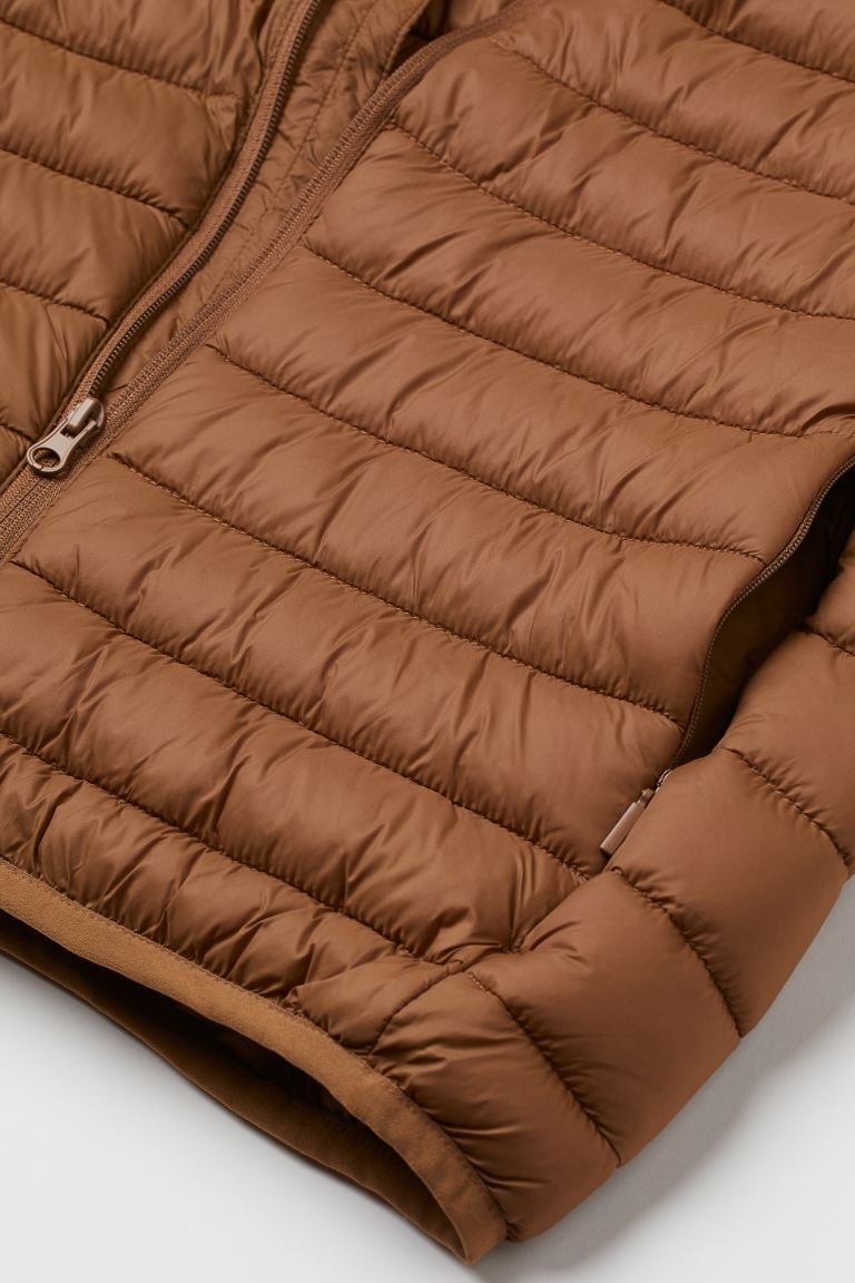Lightweight puffer jacket-Light brown-0807005012