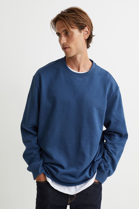 Relaxed Fit Sweatshirt-blue-0970818009