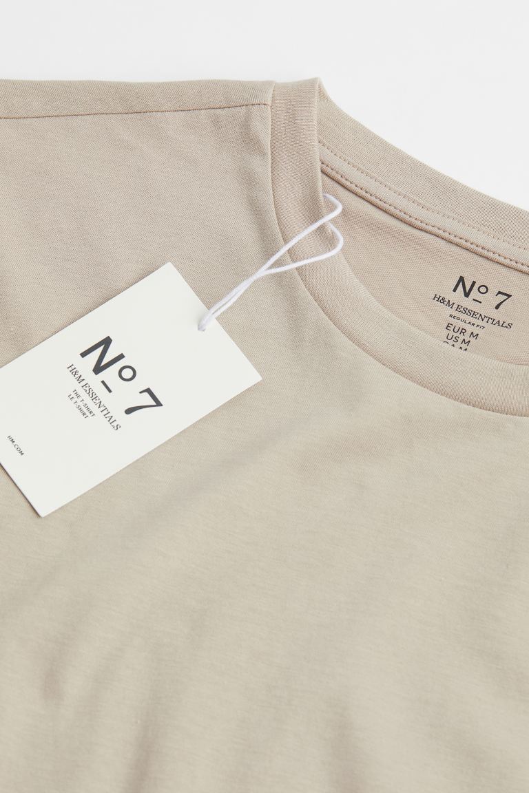 Regular Fit Round-neck T-shirt-(Light beige)0685816123