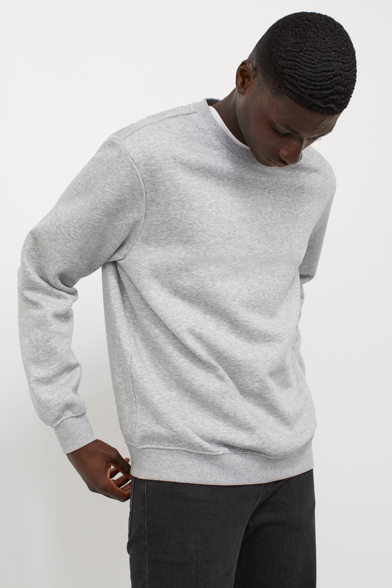 Relaxed Fit Sweatshirt (Light grey marl)-0970818002
