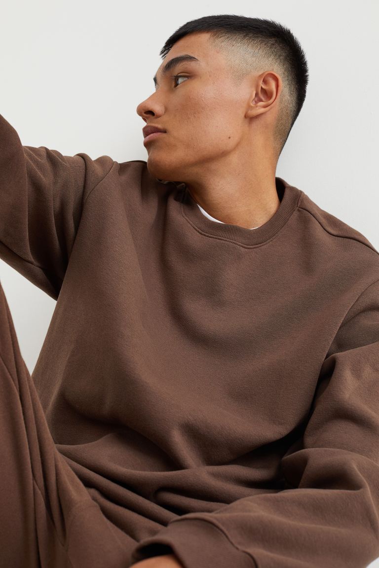 Relaxed Fit Sweatshirt-brown-0970818016