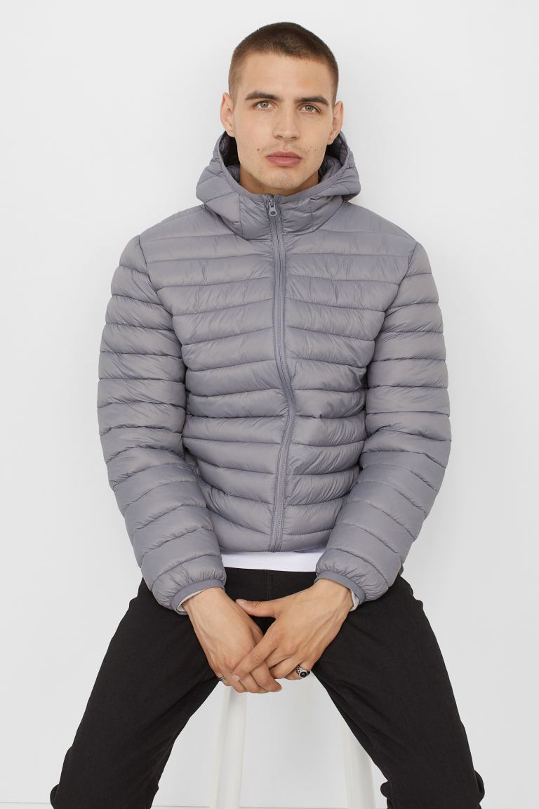 Lightweight puffer jacket-Light grey-0807005013