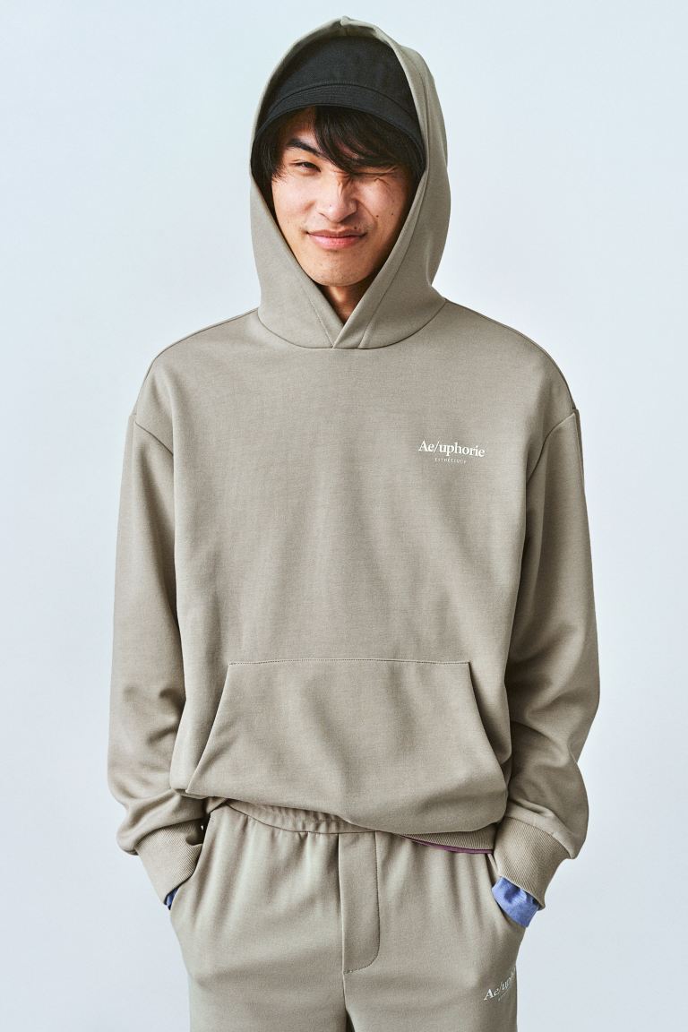 Relaxed Fit Hoodie-Greige/Aeuphorie-1014276001