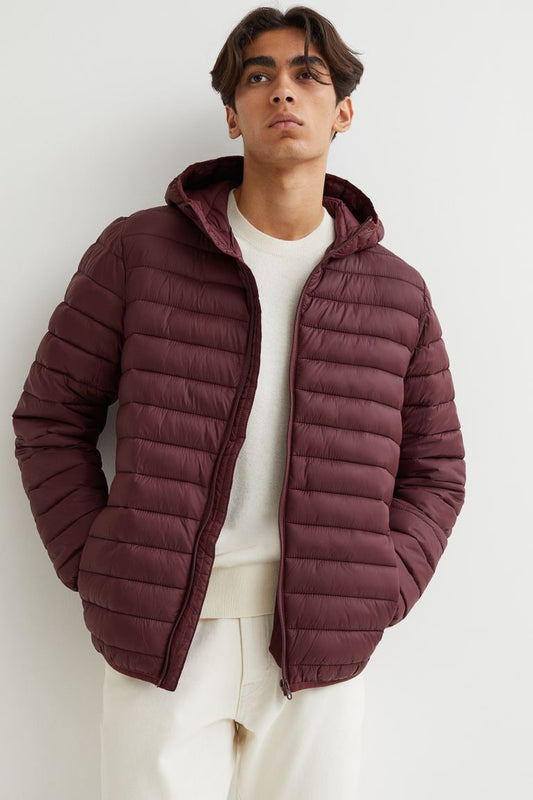 Lightweight puffer jacket-maroon-0807005014