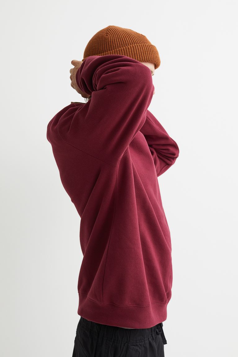 Relaxed Fit Sweatshirt-Burgundy-0970818014