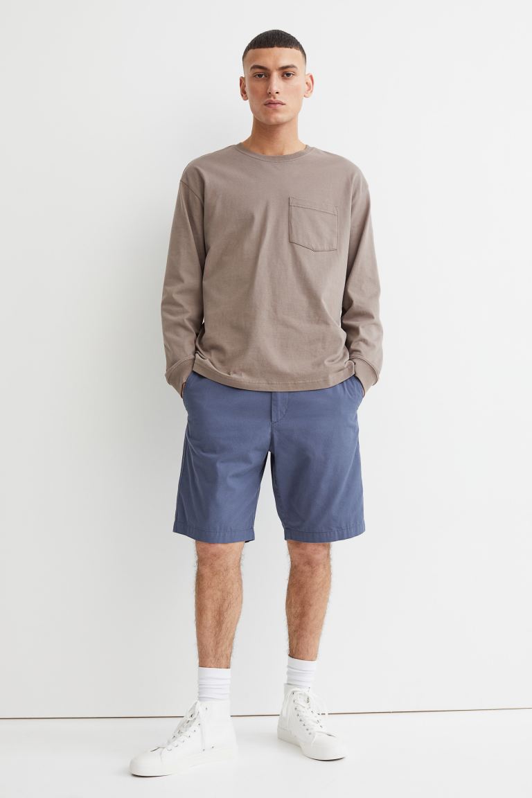Regular Fit Cotton chino shorts-1039093001