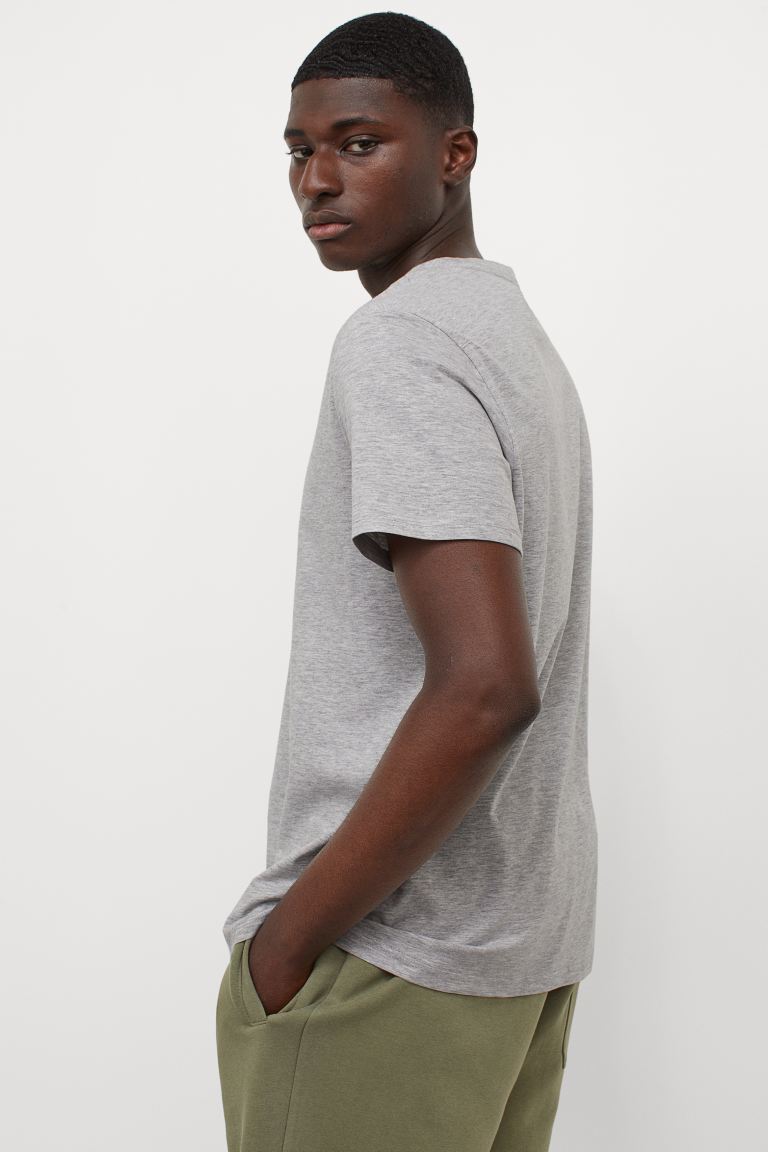 Regular Fit Round-neck T-shirt-Grey marl-0685816053