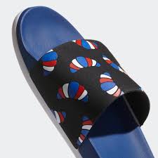 adidas blue graphic slides - Discount Store