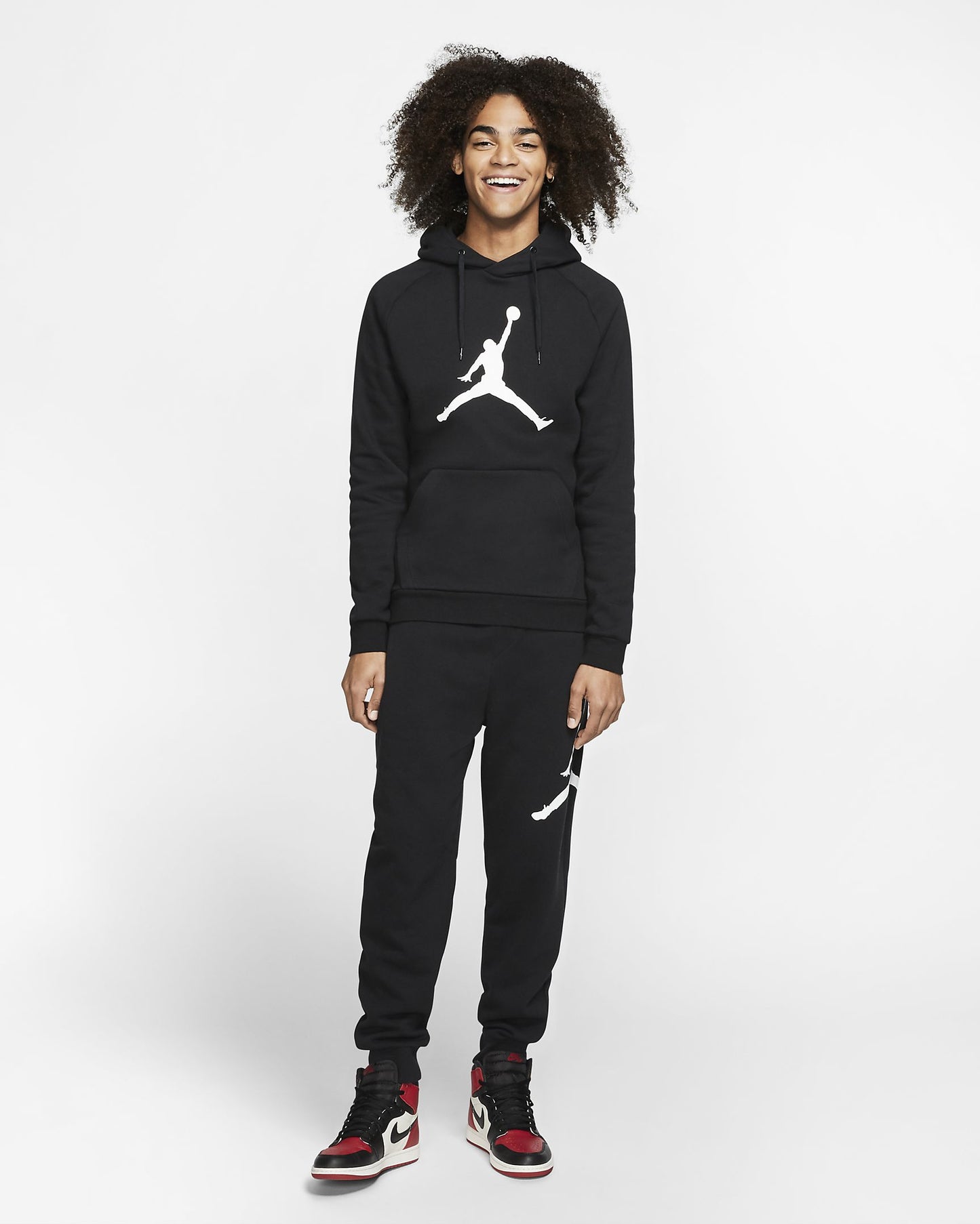 Men's Fleece Pullover Hoodie Jordan Jumpman Logo-av3145-010 - Discount Store
