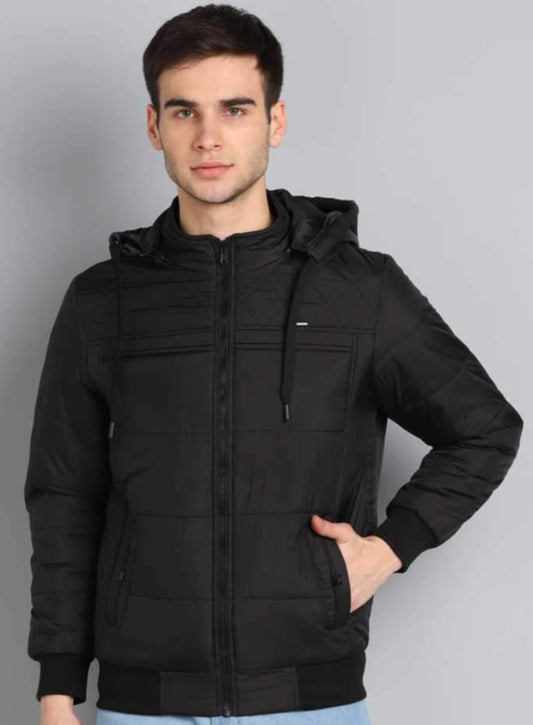 Full Sleeve Solid Men Padded Jacket-12128fk