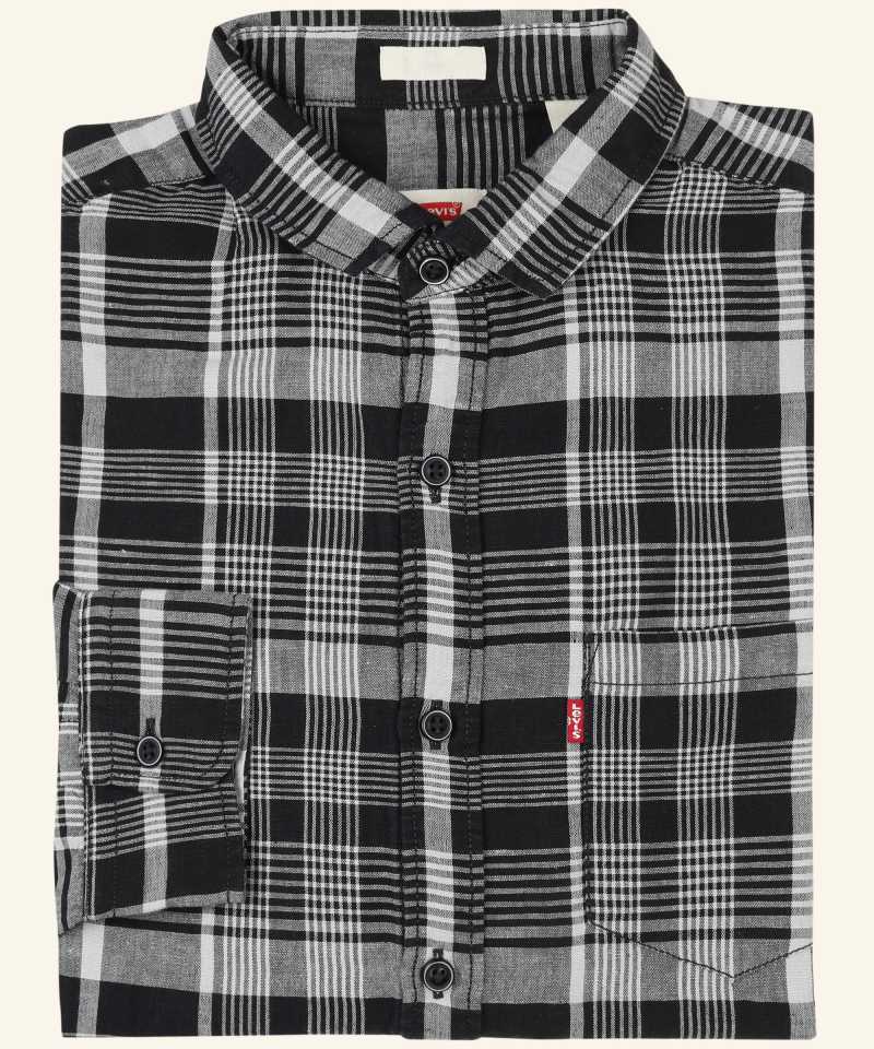 Men Slim Fit Checkered Slim Collar Casual Shirt-32874-0127