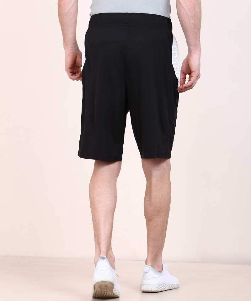 Solid Men White, Black Sports Shorts - Discount Store