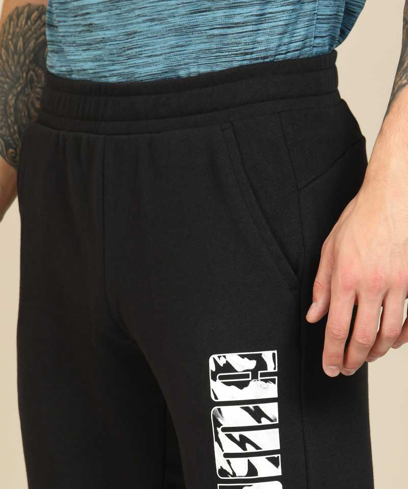 Puma Printed Men Black Track Pants-58146401