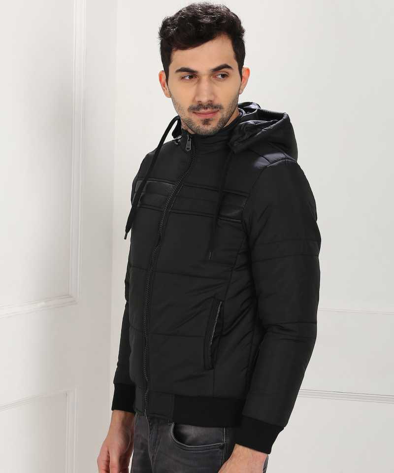 Full Sleeve Solid Men Quilted Jacke-81276 fk