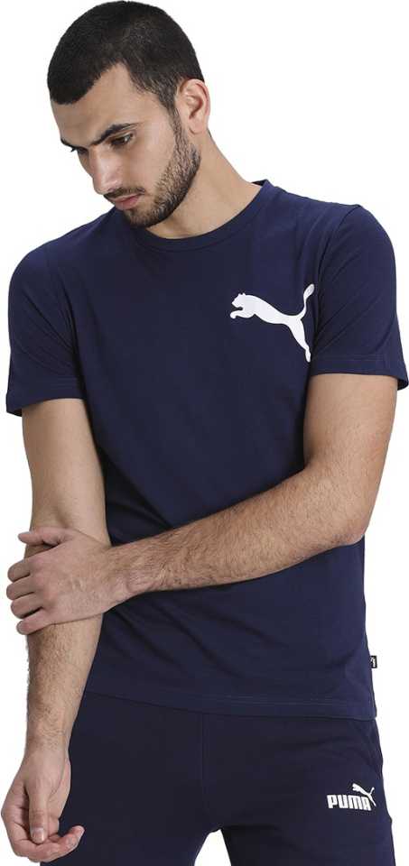 Printed Men Round Neck Blue T-Shirt-855072 06