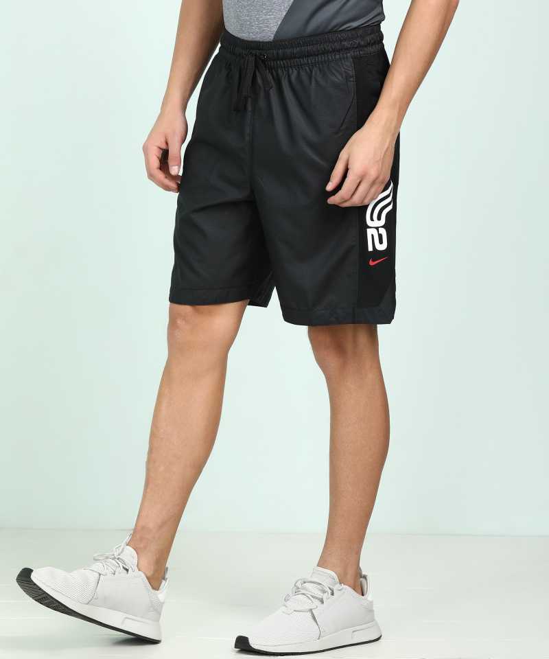 Checkered Men Black Sports Shorts-Bv9293-010