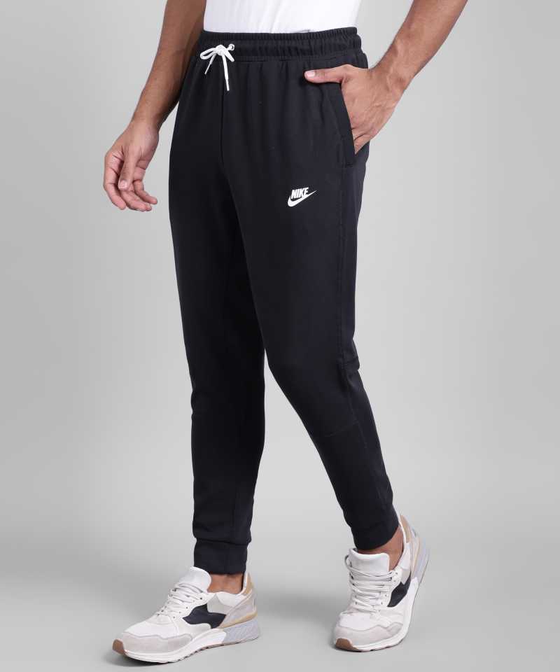 Solid Men Black Track Pants-Cu4458-010