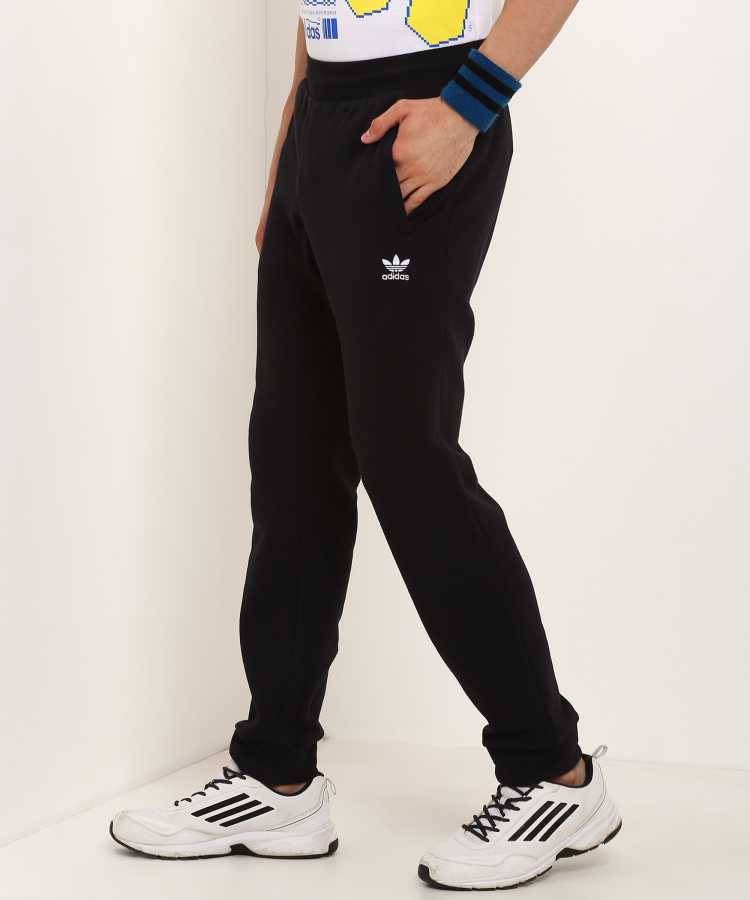 Solid Men Black Track Pants-DV1574