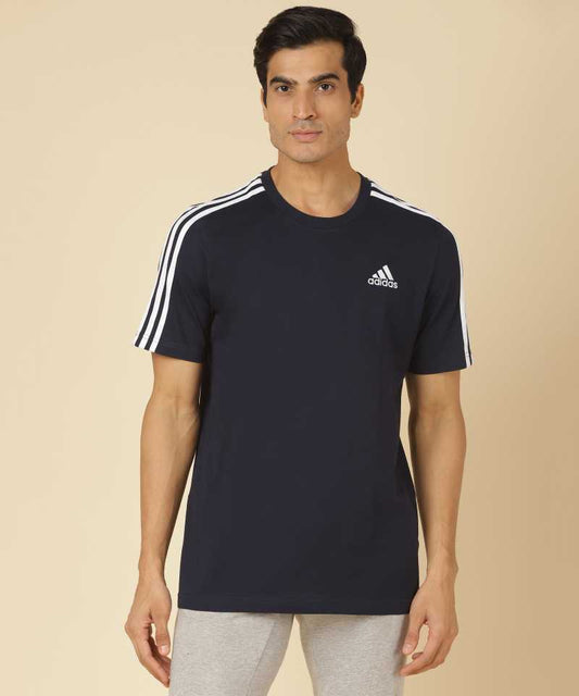 Solid Men Round Neck Blue T-Shirt-Hb0813