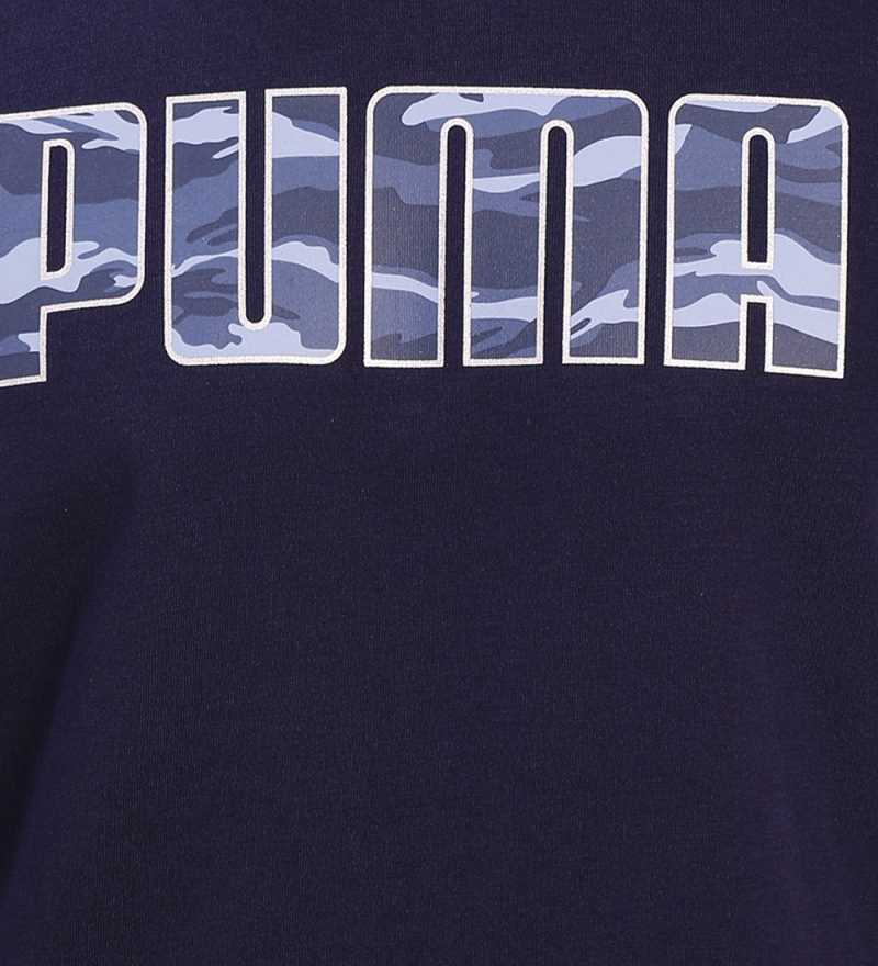 Printed Men Round Neck Blue T-Shirt-855051 22
