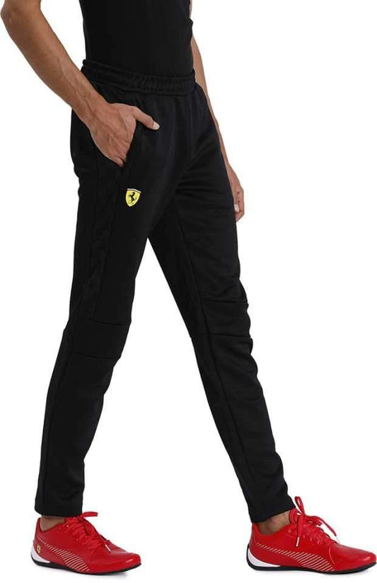 Solid Men Black Track Pants ferrari - Discount Store